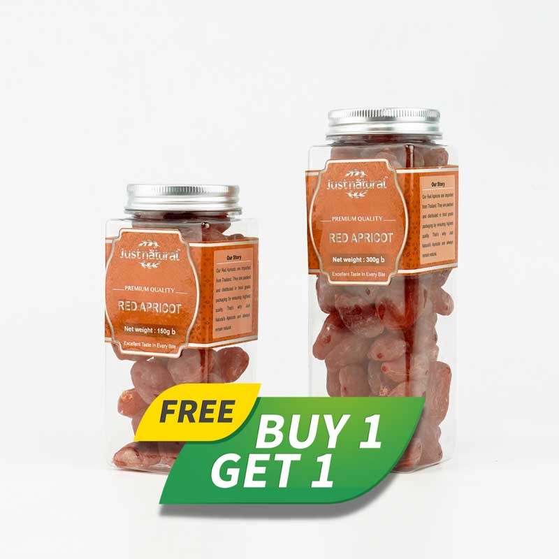 Just Natural Premium Red Apricot 300g with Red Apricot 150g FREE (Buy 1 Get 1)